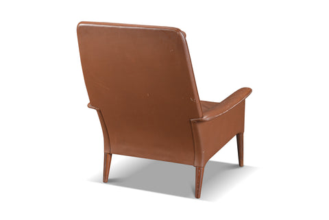 HIGHBACK LOUNGE CHAIR IN ROSEWOOD + LEATHER