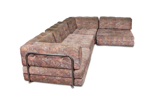 1970s MODULAR SOFA WITH CHROME FRAME