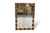 TEAK FRAMED WALL MIRROR WITH SQUARE DETAIL