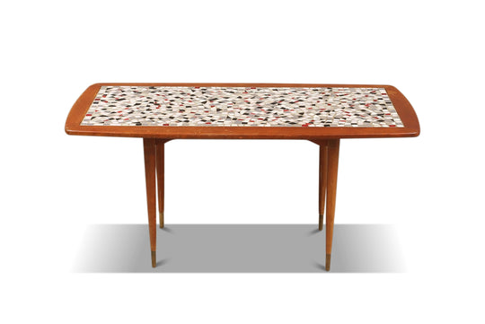 SWEDISH MODERN MOSAIC TILE + BEECH COFFEE TABLE