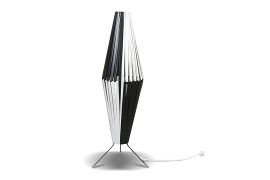1950s BLACK AND WHITE TRIPOD FLOOR LAMP