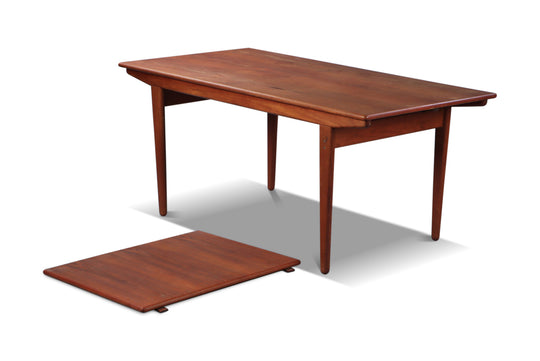 DANISH TEAK DINING TABLE WITH SINGLE LEAF