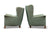 PAIR OF HIGH + LOW BACK 1940s WINGBACK LOUNGE CHAIRS
