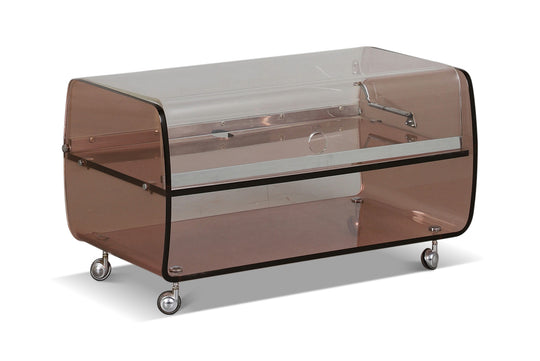 1970s ACRYLIC RECORD TROLLEY BY MICHEL DUMAS FOR ROCHE BOBOIS