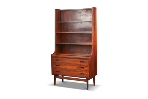 JOHANNES SORTH SECRETARY / BOOKCASE IN BRAZILIAN ROSEWOOD