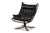 HIGHBACK WINGED FALCON CHAIR IN BLACK LEATHER