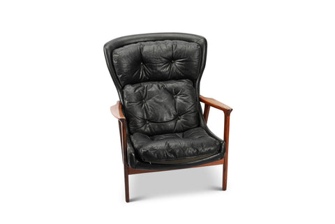 "BRACIL" WINGBACK LOUNGE CHAIR IN ROSEWOOD BY INGE ANDERSSON