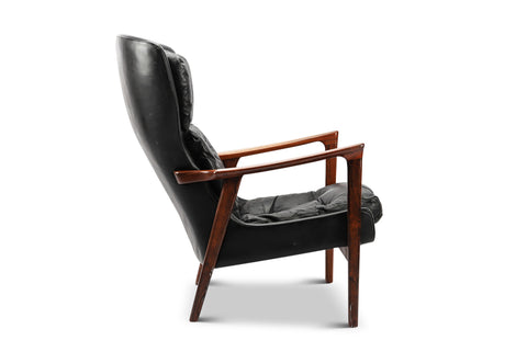 "BRACIL" WINGBACK LOUNGE CHAIR IN ROSEWOOD BY INGE ANDERSSON