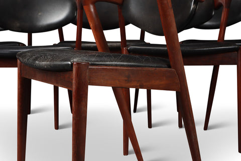 SET OF SIX KAI KRISTIANSEN MODEL 42 DINING CHAIRS IN ROSEWOOD