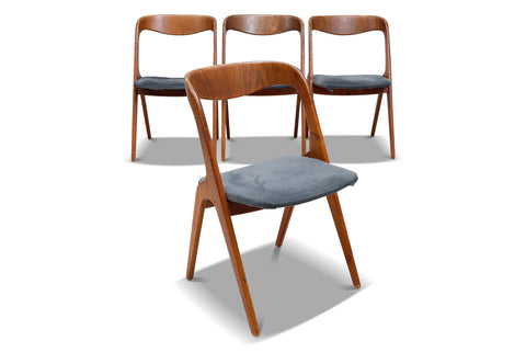 SET OF FOUR TEAK "SONJA" DINING CHAIRS BY JOHANNES ANDERSEN