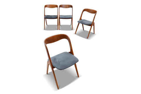 SET OF FOUR TEAK "SONJA" DINING CHAIRS BY JOHANNES ANDERSEN