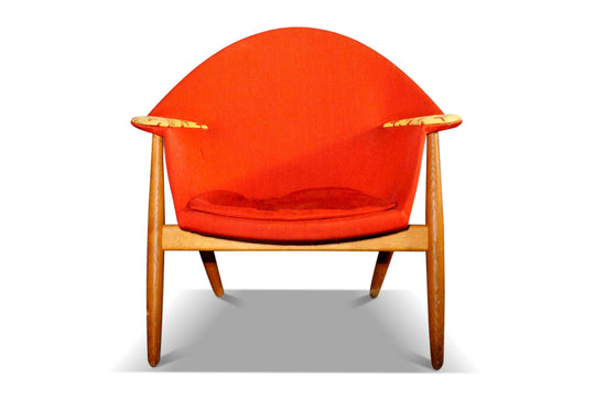 RARE KURT ØSTERVIG LOUNGE CHAIR IN CRIMSON WOOL