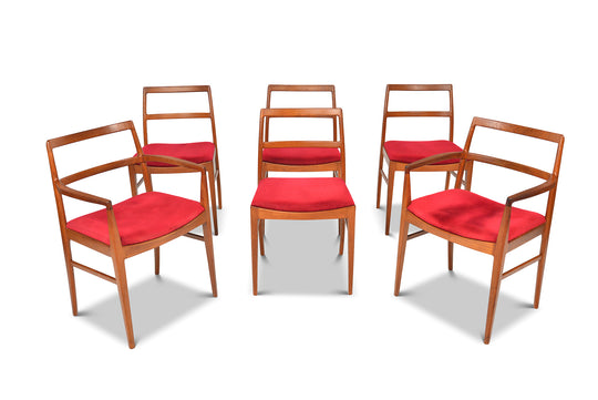 SET OF SIX ARNE VODDER DINING CHAIRS IN TEAK