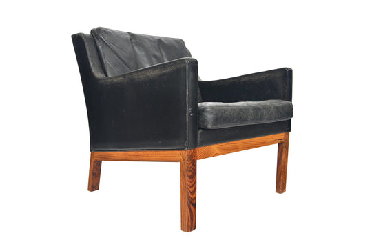 KAI LYNGFELDT LARSEN LOWBACK LOUNGE CHAIR IN ROSEWOOD + BLACK LEATHER #2