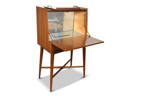 ENGLISH MODERN TALL MID CENTURY COCKTAIL CABINET