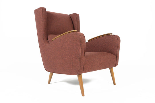 "TIZIANO" LOUNGE CHAIR IN BURNT UMBER