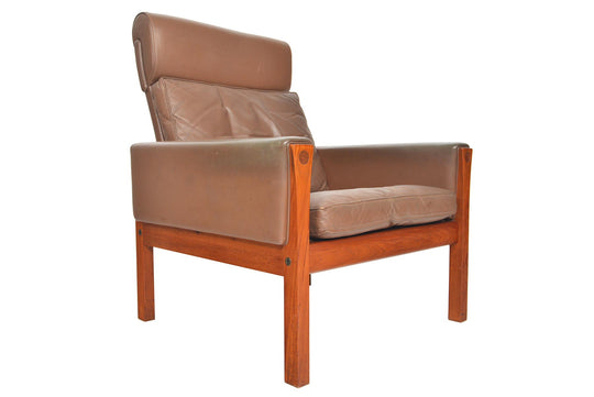 HANS WEGNER AP 62 HIGHBACK LOUNGE CHAIR IN TEAK