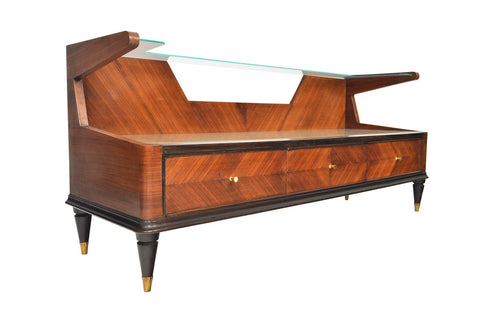 ITALIAN MODERN CONSOLE CREDENZA IN ROSEWOOD