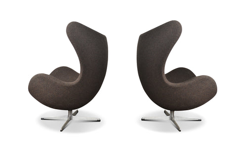 PAIR OF 1960s ARNE JACOBSEN EGG CHAIRS FOR FRITZ HANSEN