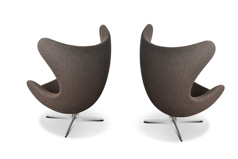 PAIR OF 1960s ARNE JACOBSEN EGG CHAIRS FOR FRITZ HANSEN
