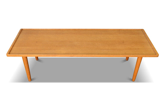 RARE SOLID OAK COFFEE TABLE BY HANS WEGNER FOR JOHANNES HANSEN