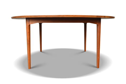 RARE 63" ROUND SOLID TEAK DINING TABLE BY CADO