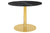 1.0 LOUNGE TABLE Black Top- ROUND - BRASS BASE - LARGE