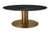 2.0 COFFEE TABLE - ROUND - ANTIQUE BRASS BASE - SMALL