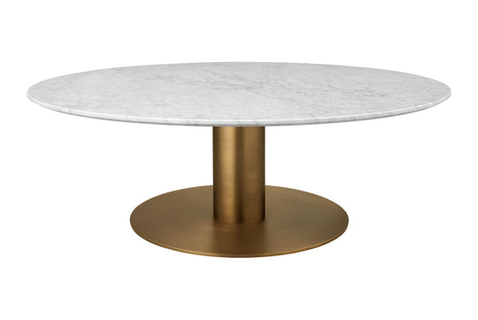 2.0 COFFEE TABLE - ROUND - ANTIQUE BRASS BASE - LARGE