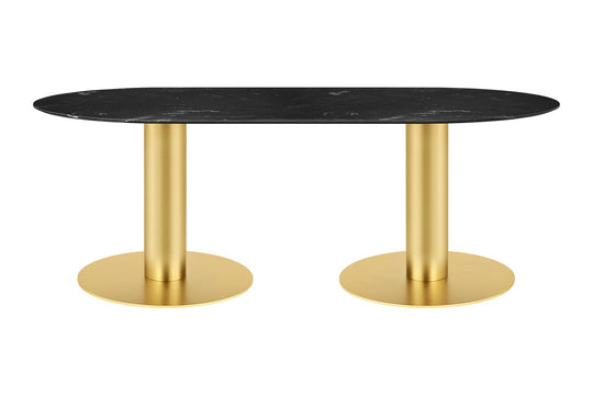 2.0 DINING TABLE - ELLIPTICAL - BRASS BASE - SMALL