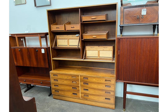 CARLO JENSEN ROSEWOOD LOWBOY DRESSER + HUTCH