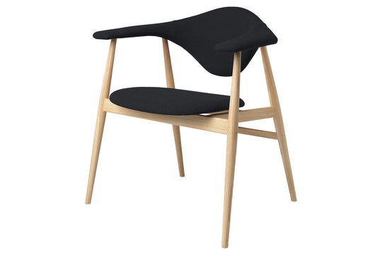 MASCULO DINING CHAIR - FULLY UPHOLSTERED - WOOD BASE