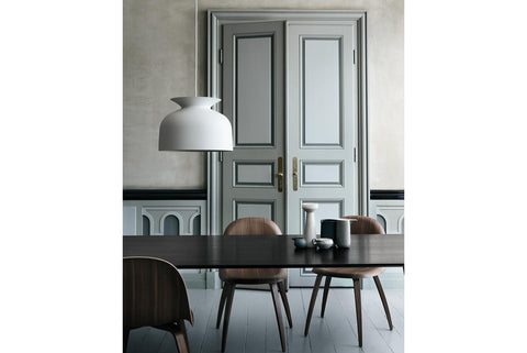 White RONDE PENDANT - LARGE on a dining room