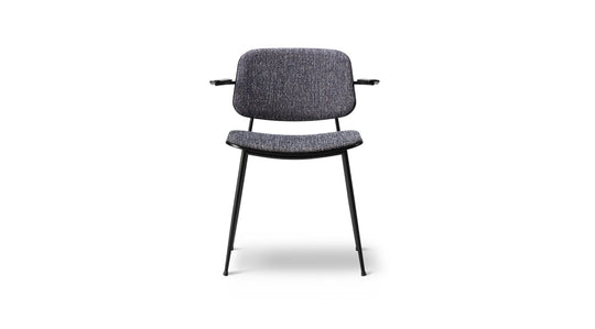 BØRGE MOGENSEN SOBORG ARMCHAIR - STEEL FRAME, SEAT & BACK UPHOLSTERED