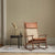 SWING ROCKING CHAIR BY HANS OLSEN - OILED SOLID TEAK - FABRIC